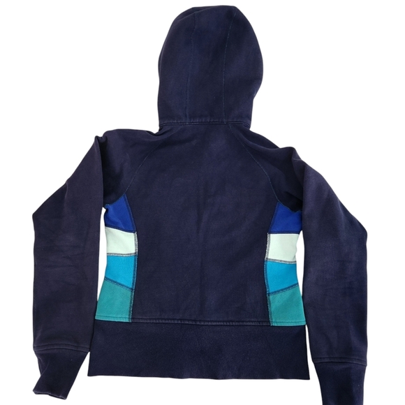 Lululemon Scuba Hoodie Jacket Zip-Up – Color Block Navy Teal Blue – Size 6 - Picture 3 of 13